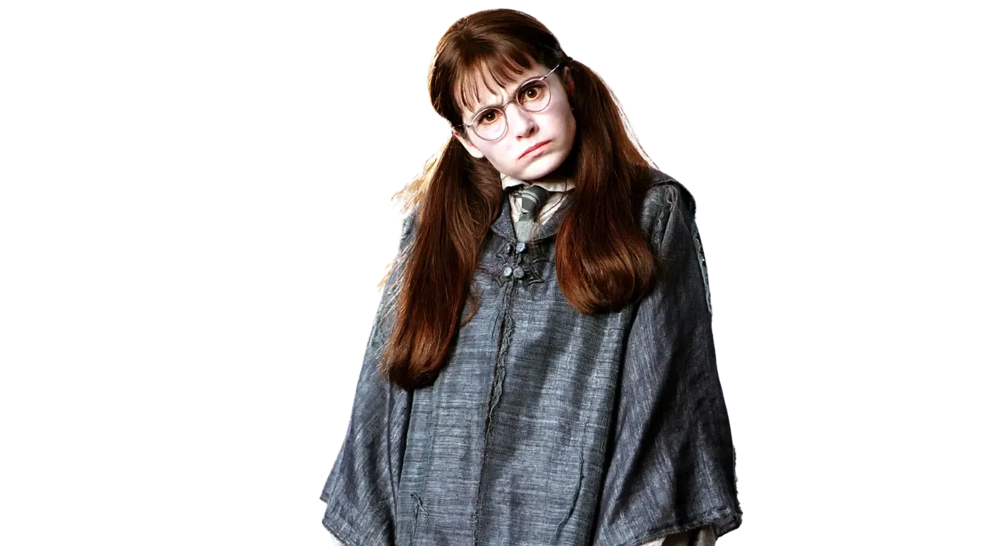 Nombre del fantasma que habita en los baños de chicas del segundo piso en Hogwarts.