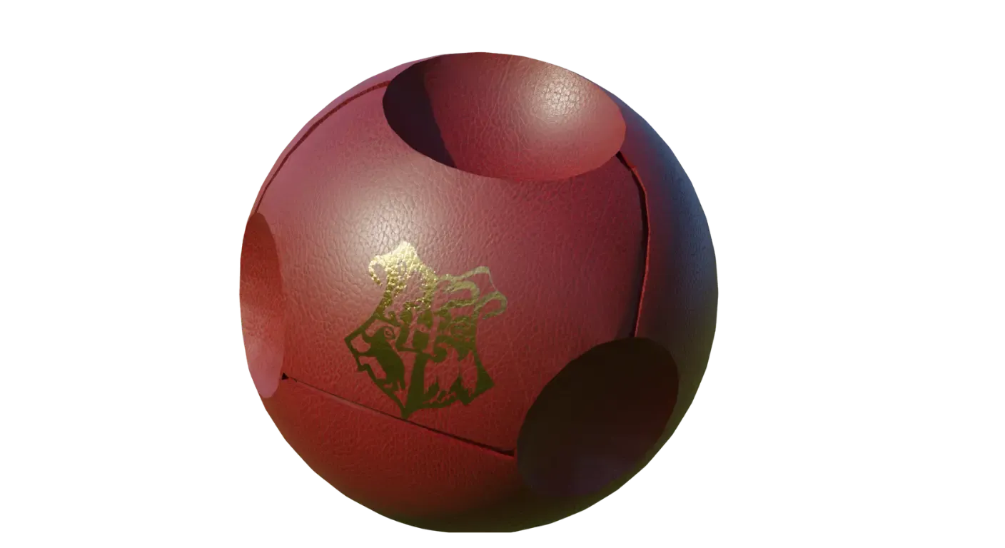 Pelota roja de 30 cm, usada para marcar puntos en el Quidditch.